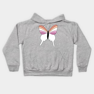 Lesbian flag butterfly Kids Hoodie